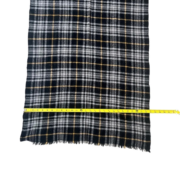 Isabel Marant Suzanne Black/White Checkered Plaid Patterned Scarf Cashmere Wool - Picture 5 of 6